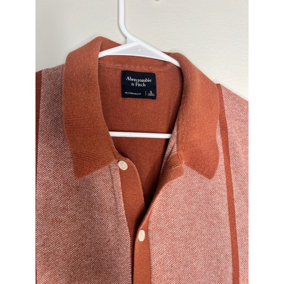 Abercrombie Fitch Mens Short Sleeve Knit Polo Shirt Button Up Colorblock Size S - Picture 4 of 8